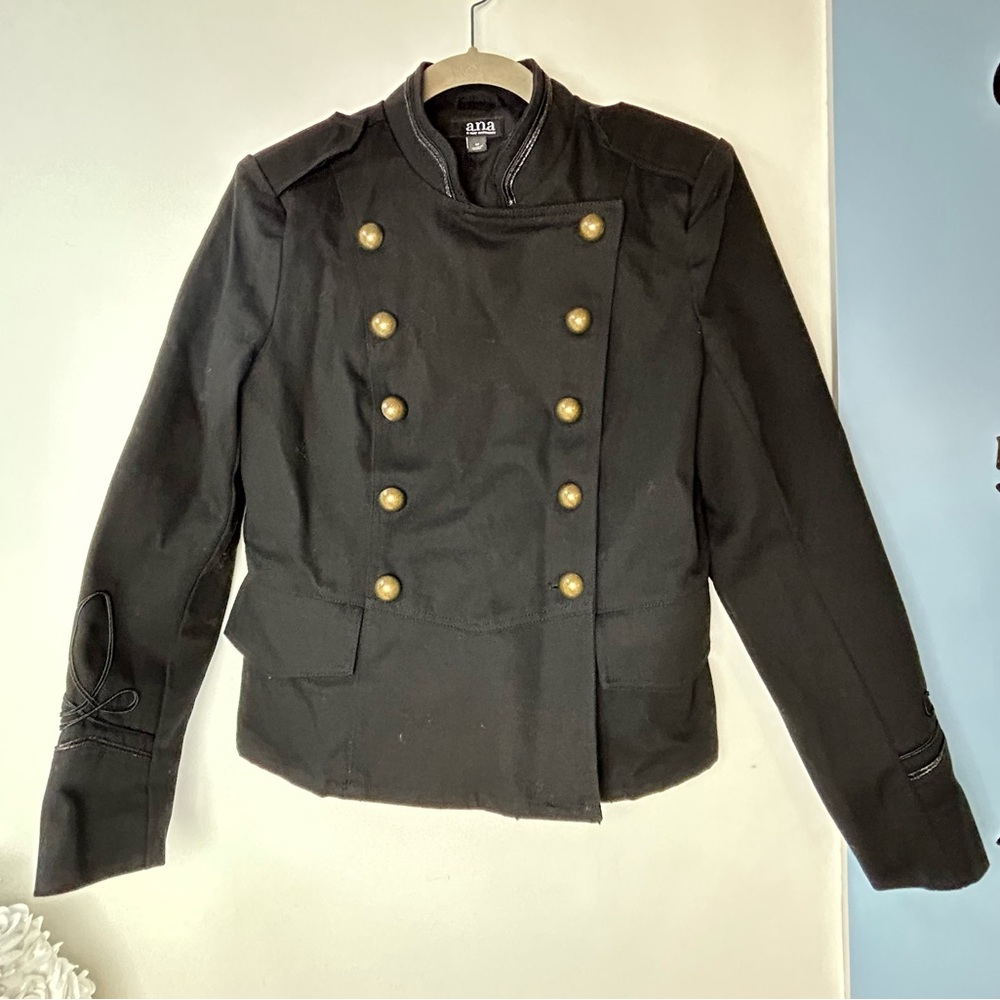 a.n.a Black‎ Military Style Pea Coat Jacket Women's Medium